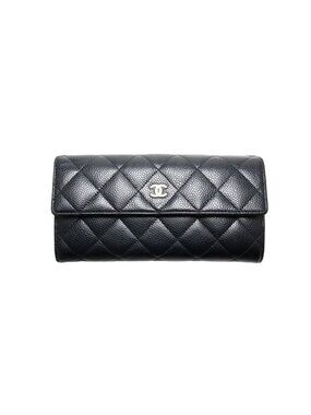 Chanel No 19 Caviar Leather Quilted Bifold Wallet